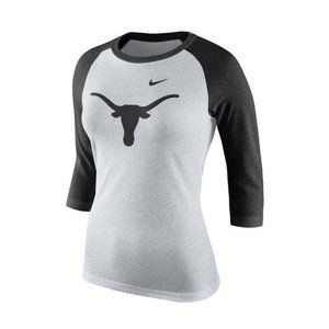 Nike Women's Texas Longhorns Triblend 3/4 Sleeve Raglan T-shirt Gray X-Large
